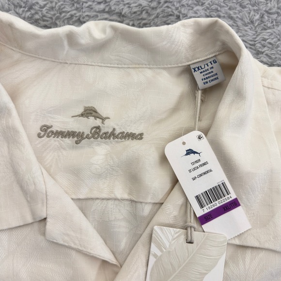Tommy Bahama Mens St Lucia Fronds Jacquard Shirt Cream T319039 XXL NEW - Picture 5 of 9